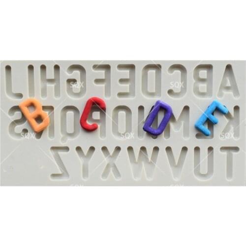 Round Font Shape Letter Silicone Mold Fondant Sugar Silicone Cake Mold Moulds Fondant Cake Decorating Tools SQ1796