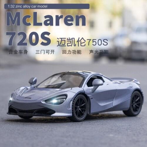 McLaren 720S Diecast 1/32 Scale Alloy Pull Back Car Collectable Toy Gift for Children