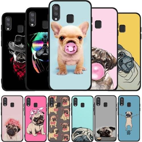 Cute French Bulldog Black Phone Case For Samsung Galaxy A71 A51 A41 A31 A20E A10 A20 A40 A50 A70 M30S M20 A7 A8 A9 2018