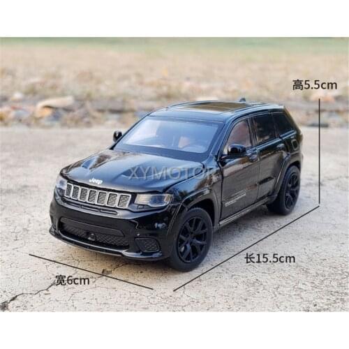 1/32 JKM For Jeep Grand Cherokee Trackhawk White/Black/Red Diecast Model Car Toys Sound Light Gifts Play Display Metal,Plastic
