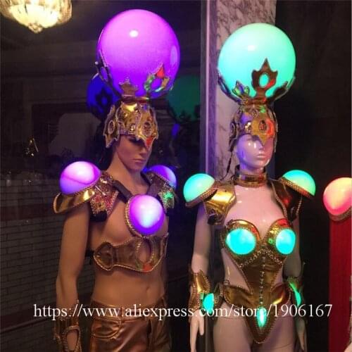 Fashion Led Luminous Sexy Evening Dress Catwalk Clothes Ballroom Costume Stage Performance Dance DJ Singer Cosplay Clothing