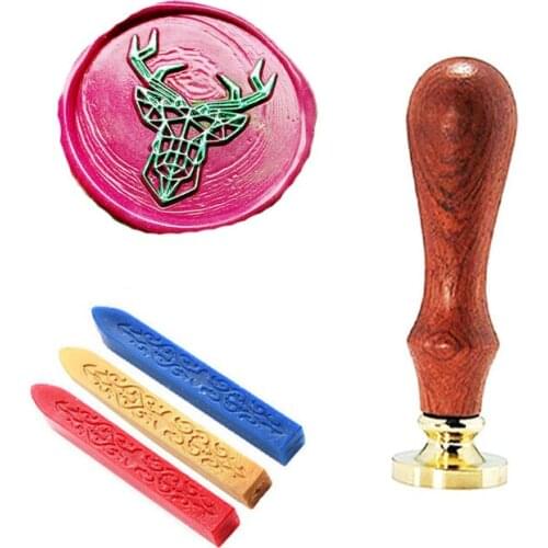 Wax Seal Stamp Kit - Deer Geometric lines - Perfect Gift Ideas for Friends, Relatives, Artistic Types, Lovers