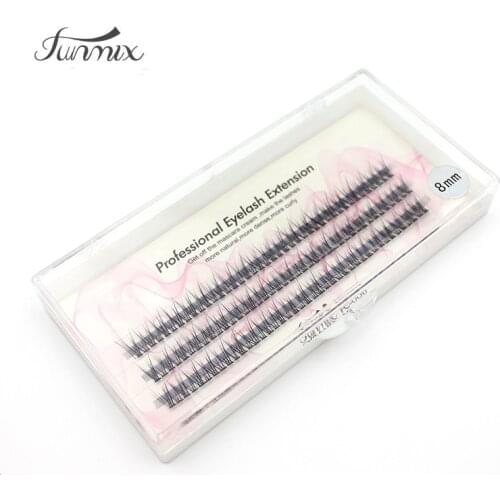 NEW FUNMIX silk eyelashes extension Fashion dovetail fly eyelash Black Individual False Eyelashes 3d 6d