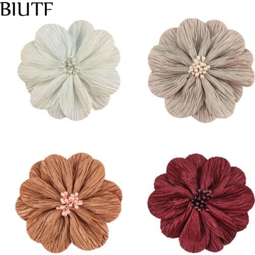 Wholesale 500pcs/lot 8.5cm Vintage Fabric Bark Ballerina Flower No Clip 20 Antique Color Boutique Headwear Accessories TH299