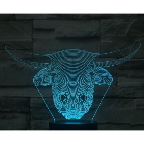 Customized Animal Modeling Led 3d Lamp 7 color change Kids Room Light Led Usb Vision Led Night Light