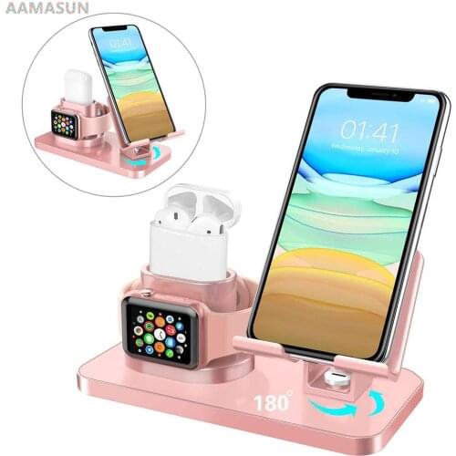 3 in 1 Charging Stand For Apple Watch 5 4 3 2 1 iPhone 11 X XS XR 8 Airpods Pro Charger Dock Station Phone Watch Charger Holder