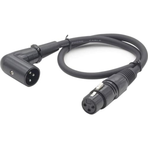 Right Angle Male to Female XLR Cable, Microphone Cord, DMX Signal Wire Cord for Equilibrium / Mixer / Amplifier