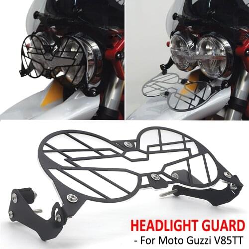 V85TT NEW Motorcycle Folding Headlight Head Light Guard Protector Grill Double Protection Cover For Moto Guzzi V85 TT V 85 TT