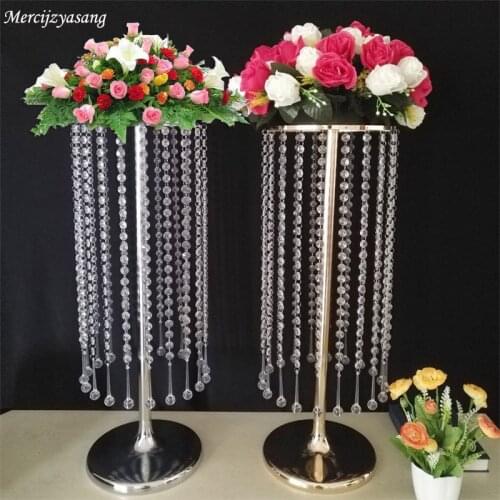 Wedding/Table Centerpiece Flower Vase Floor Vases Column Stand Metal Road Lead Flower Rack for Wedding/Party Decoration G041