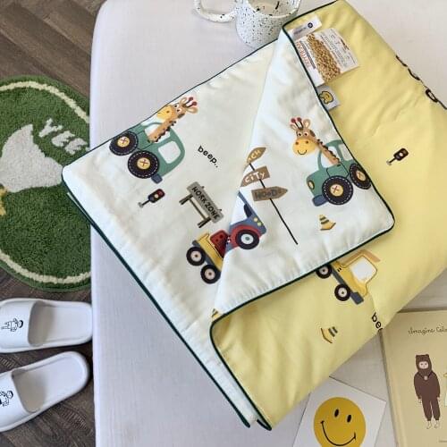 High Quality Kids Thin Quilt Cotton Made Cartoon Children Duvet With Filler Baby Comforter Toddler Beddings Summer Cool Blanket