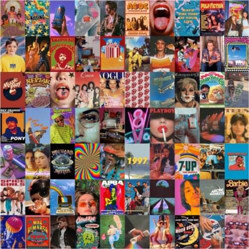 Colorfull Retro Wall Poster Set the