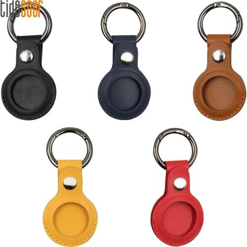 PU Leather Protective Sleeve Case Cover For Apple Airtag Tracker Location Protector Shell for Airtags Keychain Accessory