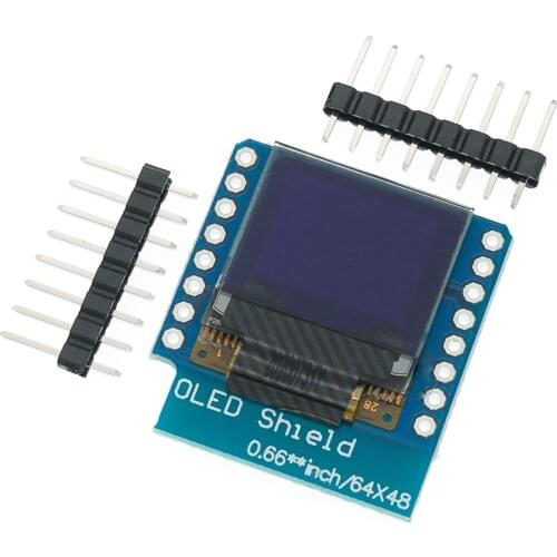 0.66 inch OLED LED LCD Dispaly Shield Compatible for WEMOS D1 MINI ESP32 64X48 0.66 inch Display 0.66" oled module IIC I2C