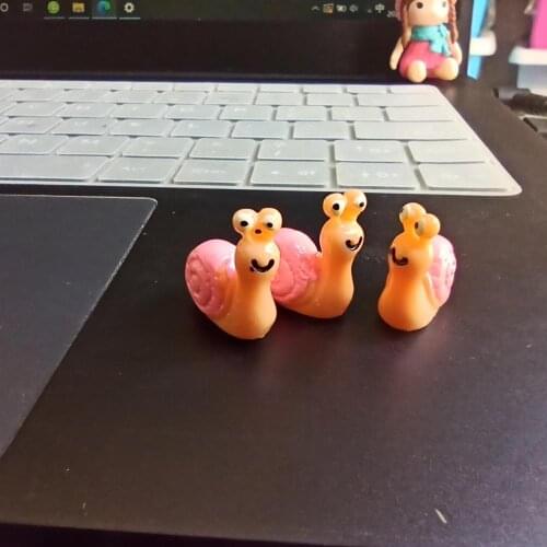 1pcs/lot resin solid light pink snail cartoon 21mm fairy garden gnome moss terrarium decor crafts bonsai home DIY A102-7