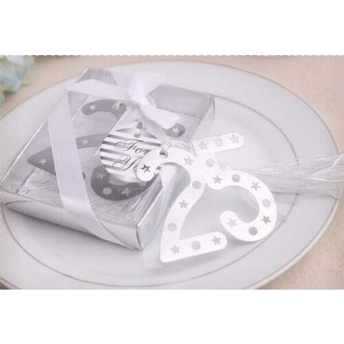 32 PCS/LOT Factory directly sale Wedding favor Bridal baby shower party favors Guest present Number"25" Bookmarks Free shipping