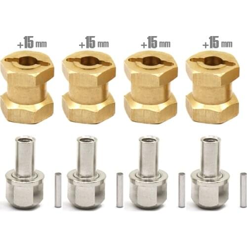 4pcs Metal Axle Widen 12mm Hexagon Wheel Adapter 12mm/15mm/17mm For 1/10 RC Crawler Cars TRX4 RC4WD D90 D110 Axial Scx10 90046