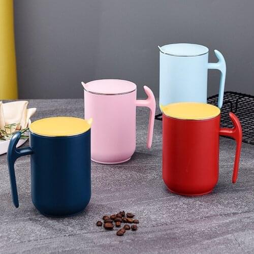 450ml Portable Classic 304 Stainless Steel Coffee Cup Creative Thermal Water Bottles Vacuum Flask Leakproof Mug For Couple Gifts