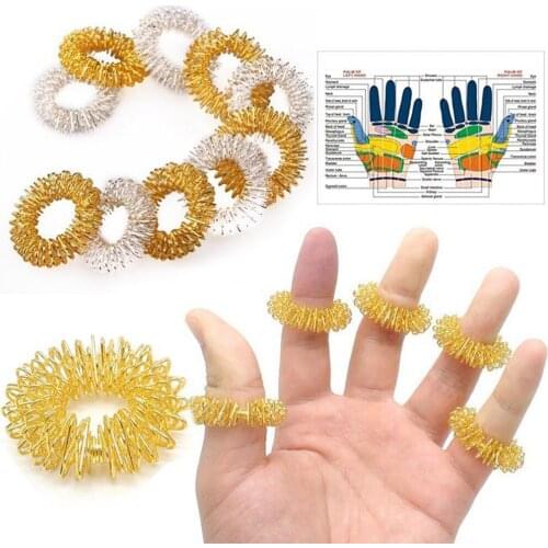 5Pcs Finger Massage Ring Acupuncture Health Care Body Acupressure Massager Health Care Body Massager Relax Hand Massage Finger