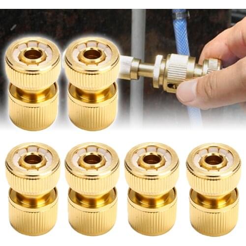 Brass-coated Hose Adapter 1/2" Quick Connect Swivel Connector Rust-free Durable Garden Hose Coupling Systems Watering Irrigation