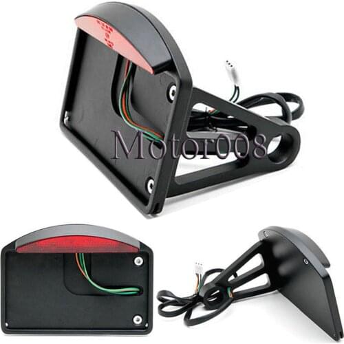 Aluminum Plate Motorcycle Side Mount Tail Light Axle Chopper License Plate Bracket fit 1" Axles