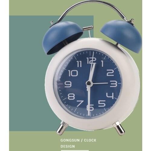 Analog Alarm Clock with Backlight, Twin Bell Alarm Clock for Heavy Sleeper No Ticking - Desk Table Clock for Home & Office