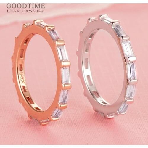 925 Sterling Silver Ring Luxury Zircon Rose Gold Color Ring Wedding Bride Rings SilverJewelry Accessories For Women Gift