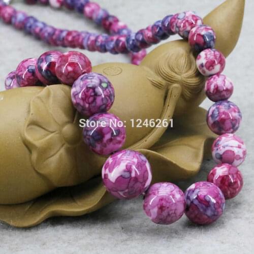 Pink Chalcedony Tower Necklace Chain Semi-precious Stone Riverstone Rain Flower Rainbow 6-14mm Craft Jewelry Making 17.5inch