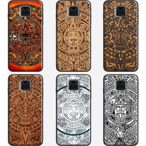 Mayan Calendar Wood Pattern Case For Xiaomi Redmi Note 9 Pro 8 8Pro 7 8T 9S Cover For Redmi 9 9C 8A 7A 9A Coque