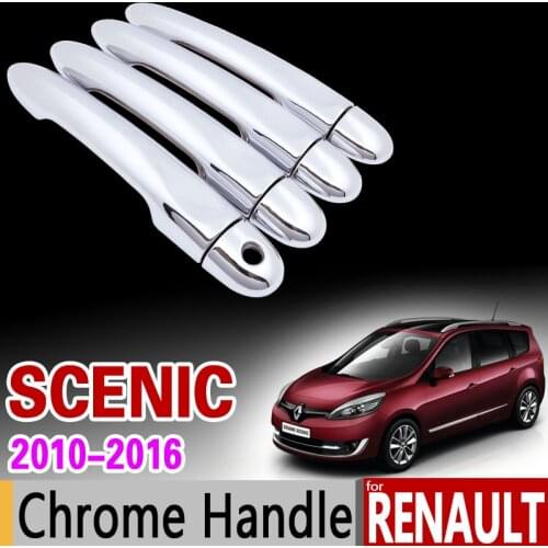 For Renault Scenic III 2010 - 2016 Chrome Handle Cover Trim Grand Scenic XMOD 2011 2012 2013 2014 2015 Accessories Car Styling 3