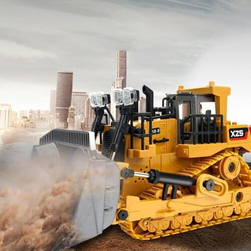 Excavator Toy 2.4G Electric Remote Controlled Alloy RC Wheel Loader Truck Model Nine-Channel Crawler Heavy Bulldozer for Kids Ch