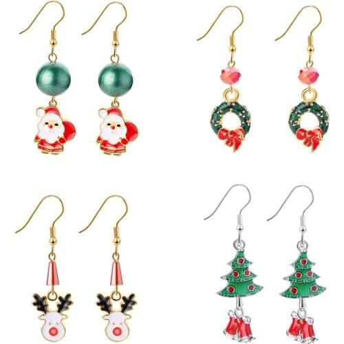 Creative Christmas Accessories Earrings for Women Ear Jewelry Christmas Eve Fashion Cute Christmas Element Earrings Small Gifts