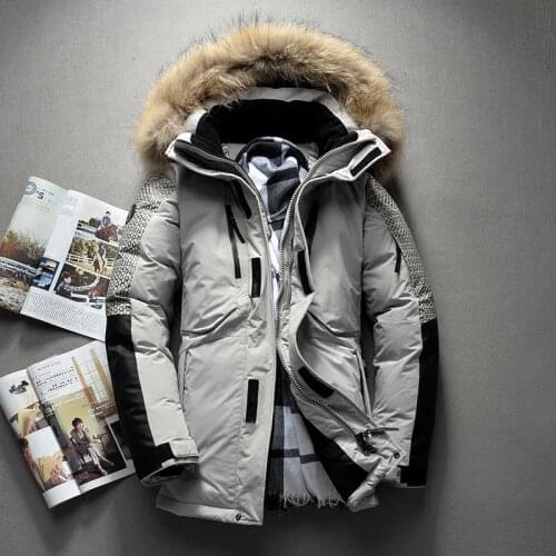 Winter Jacket Men Real Raccoon Fur Collar Duck Down Jacket Men Clothes 2019 Warm Parka Men Casual Sport Jacket Erkek Mont MY