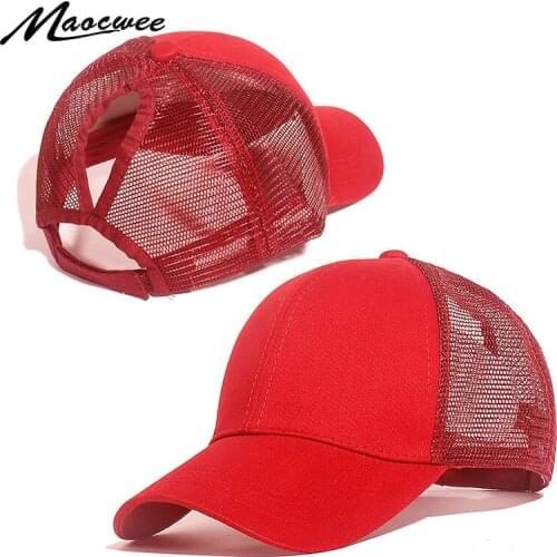 Summer Ponytail Hat Panel Mesh Baseball Cap Snapback Hat for Men and Women Sun Hats Bone Gorras Teenage Outdoor Sports Dad Cap