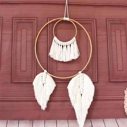 Macrame Boho Tapestry Hand-woven Wall hanging tapestry Wall decor Nordic Art Tassel Leaves Apartment Dorm Room Decoration Boho