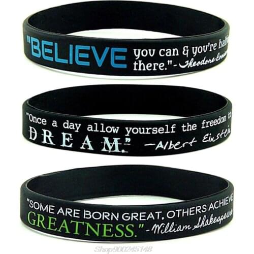 Dream Greatness Believe Silicone Rubber Bracelets Wristband Sport Motivational Jy15 20 Dropship