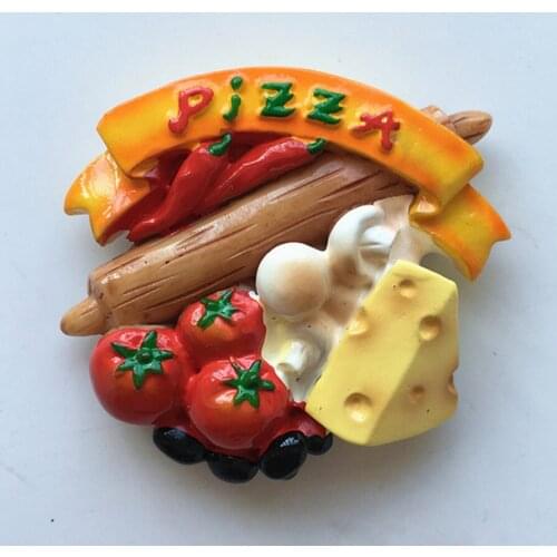 Simulation Of Creative Hand-painted Pizza Tomatoes 3D Resin Fridge Magnet Home Decoration Refrigerator Magnetic Stickers