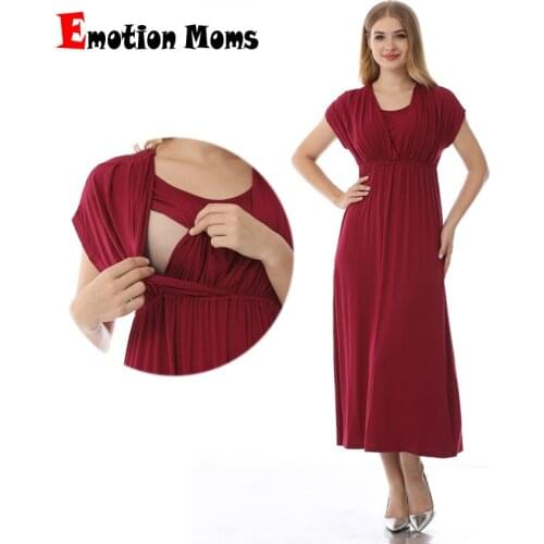 Fashion Nursing Dress Breastfeeding Clothing Summer Maternity Clothes for Pregnant Women Soft Stretch Fabric Big Size Lactation