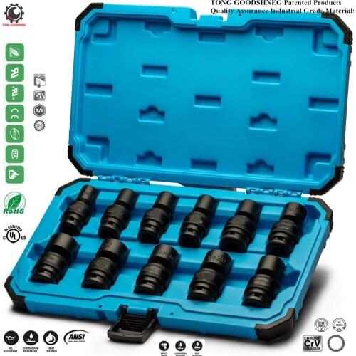 Socket Sleeve Set 1/2 Small Jackhammer Extension Set 8-32mm Electric Wrench Set Drive Socket Sets Hand Tools Chrome-Moly Steel