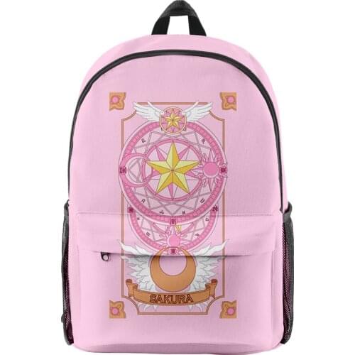2021 New Cardcaptor Sakura 3D Print Men Women Backpack Oxford School Bag High Capacity Teenager Girl Child Bag Travel Backpack
