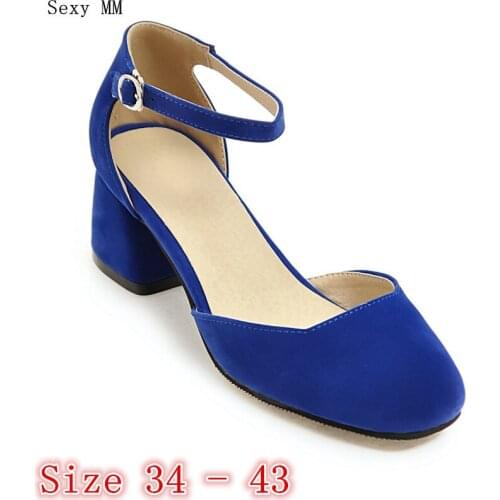 Square High Heel Shoes Women Pumps Stiletto Woman Office Career Shoes High Heels Small Plus Size 33 - 40 41 42 43