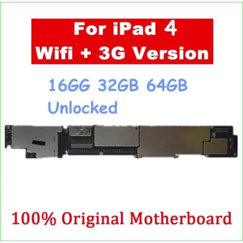 Origina Unlocked For iPad 4 3G Version Motherboard main board for iPad 4 3G Version Logic Board 16/32/64GB A1459 A1460 With Chip