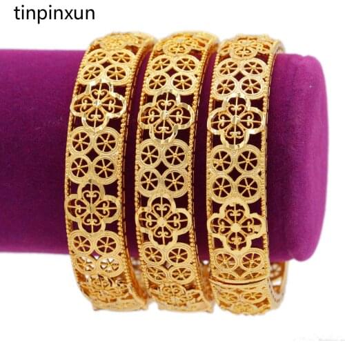 PINXUN Can Open Gold Color Dubai African Middle East Bangle for Women Ethiopian Wedding Bracelet Jewelry Party Luxury Gifts