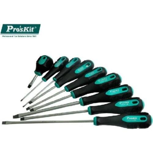 ProsKit Precision Slotted Screwdriver Double Color Non-Slip Electrician Repair Hand Tools DIY Screwdrivers