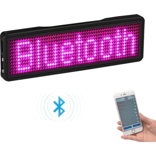 Bluetooth programable LED name badge 7 colors LED and 9 colors case with magnet and pin for event cafe bar restaurant expo show