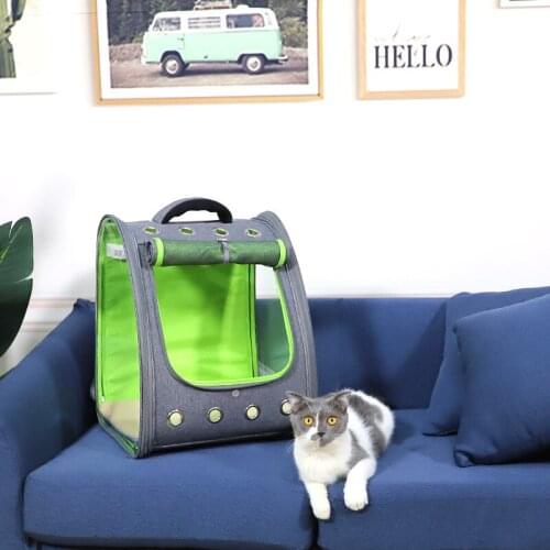 The New Pet Backpack Transparent PVC Pet Bag Large Capacity Breathable Cat Bag Handbag Pet Outing Portable Backpack