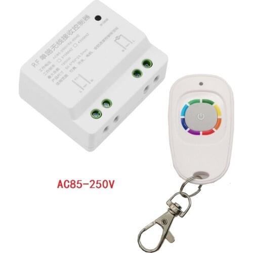 Smart Home AC 110V 220 V 1 CH Remote Control Switch Receiver Wireless RF Black Transmitter For Hall Bedroom Lights Lamp ON OFF