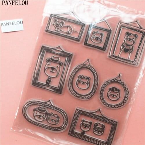 PANFELOU The bear frame Transparent Clear Silicone Stamp/Seal DIY scrapbooking/photo album Decorative clear stamp sheets