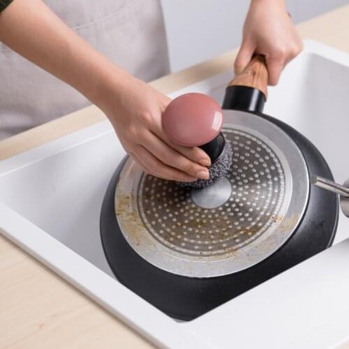 Kitchen Pot Brush Short Handle Bowls Cleaning Brush Stainless Steel Clean Plate Brushes Home Accessories