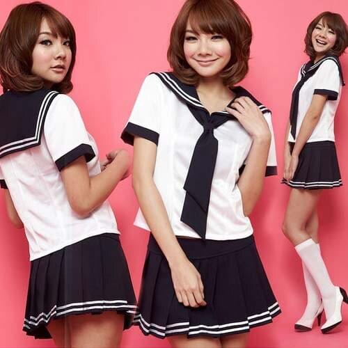 Navy style blue striped student sailor suit cos role playing school uniform character uniform DS costume
