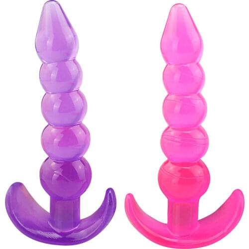 Silicone 5 Beads Anal Vibrator Male Masturbator Butt Plug Adult Sex Toys for Women G-spot Anal Plug Prostate Massager Underwe